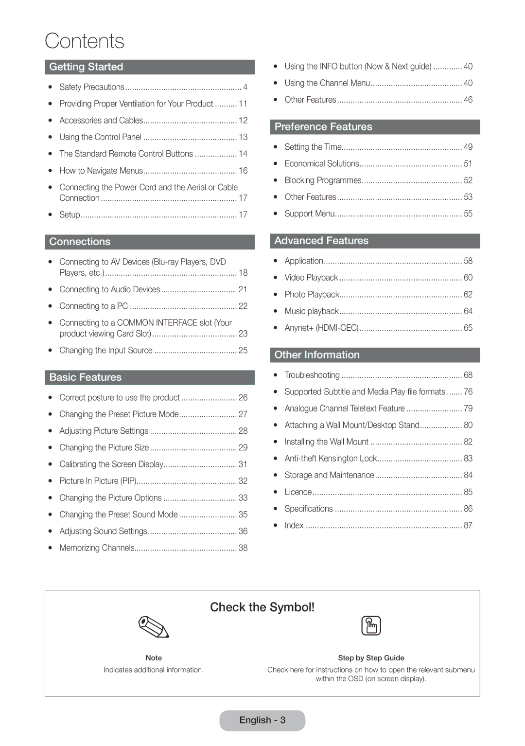 Samsung LT27D590EX/RU, LT24D391EX/RU, LT24D590EX/RU, LT27D390EX/RU, LT24D390EX/RU manual Contents 