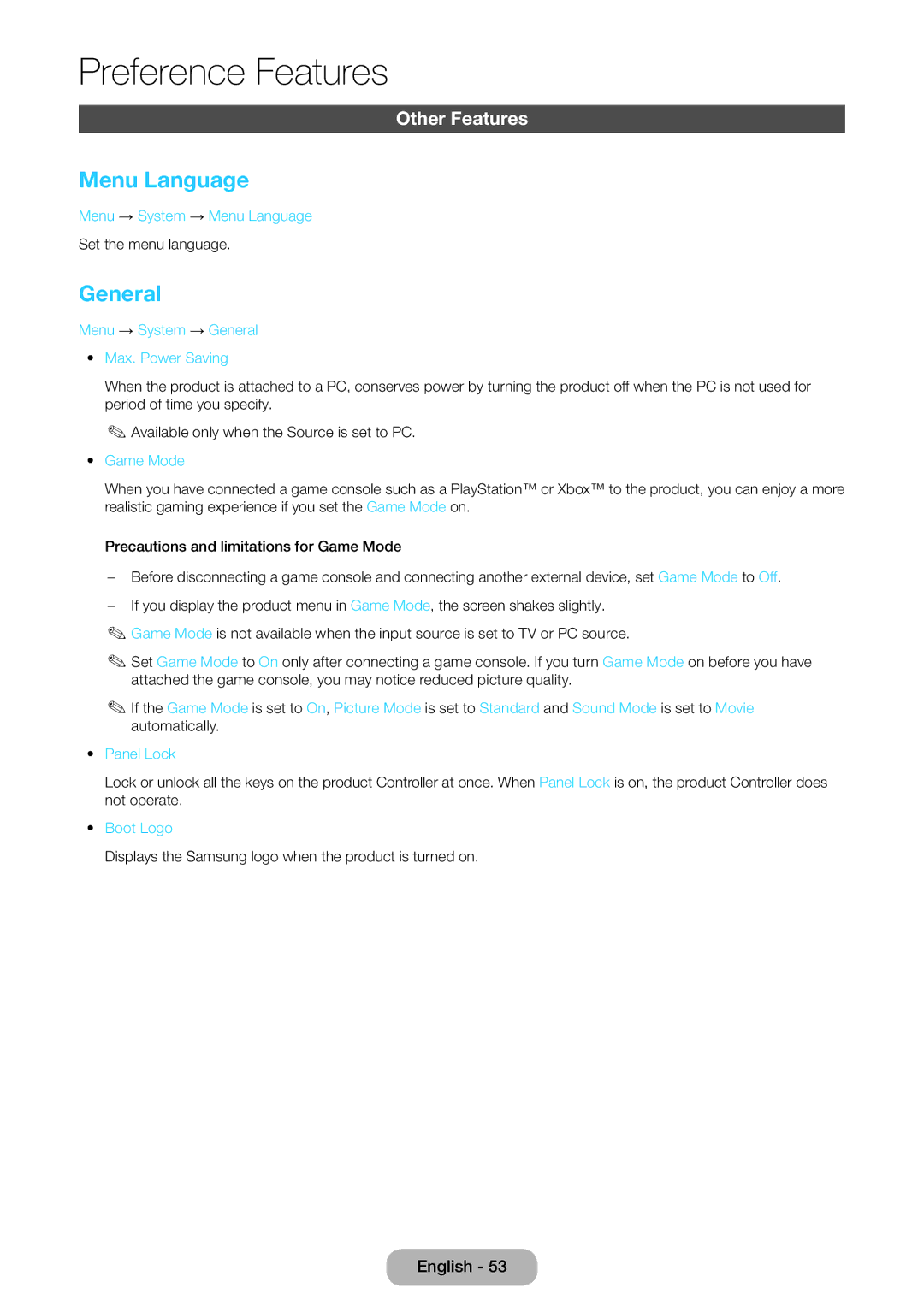 Samsung LT27D590EX/RU, LT24D391EX/RU, LT24D590EX/RU, LT27D390EX/RU, LT24D390EX/RU manual Menu Language, General 