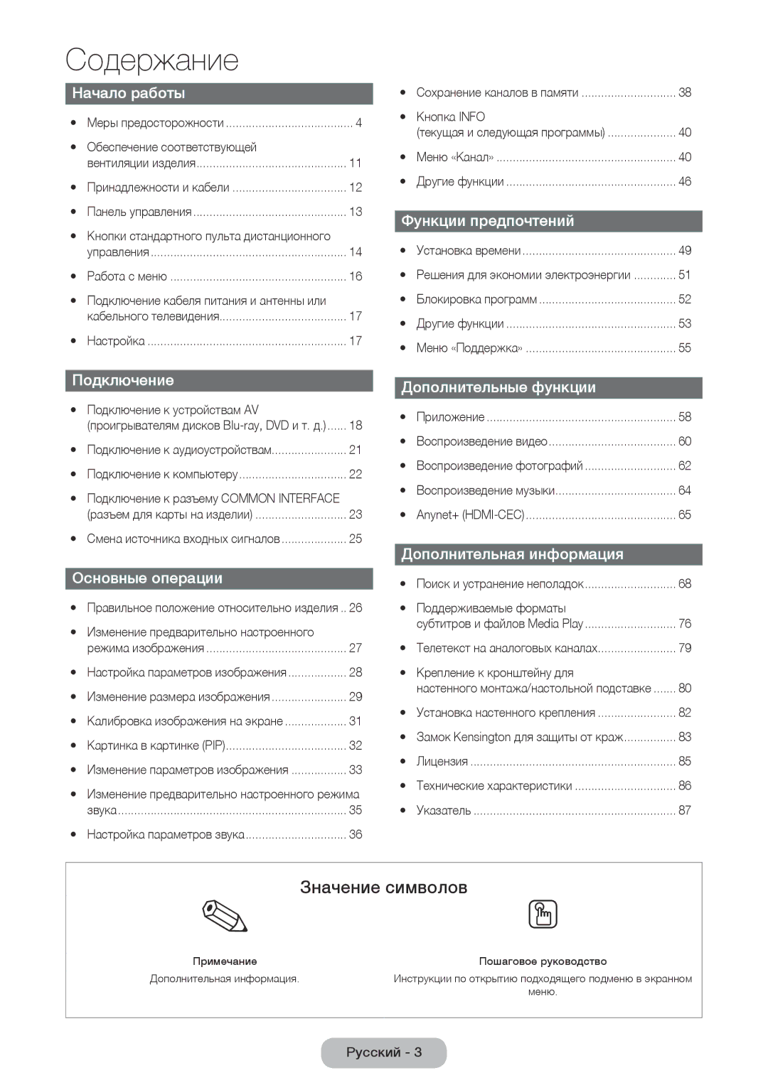 Samsung LT27D590EX/RU, LT24D391EX/RU, LT24D590EX/RU, LT27D390EX/RU, LT24D390EX/RU manual Значение символов 