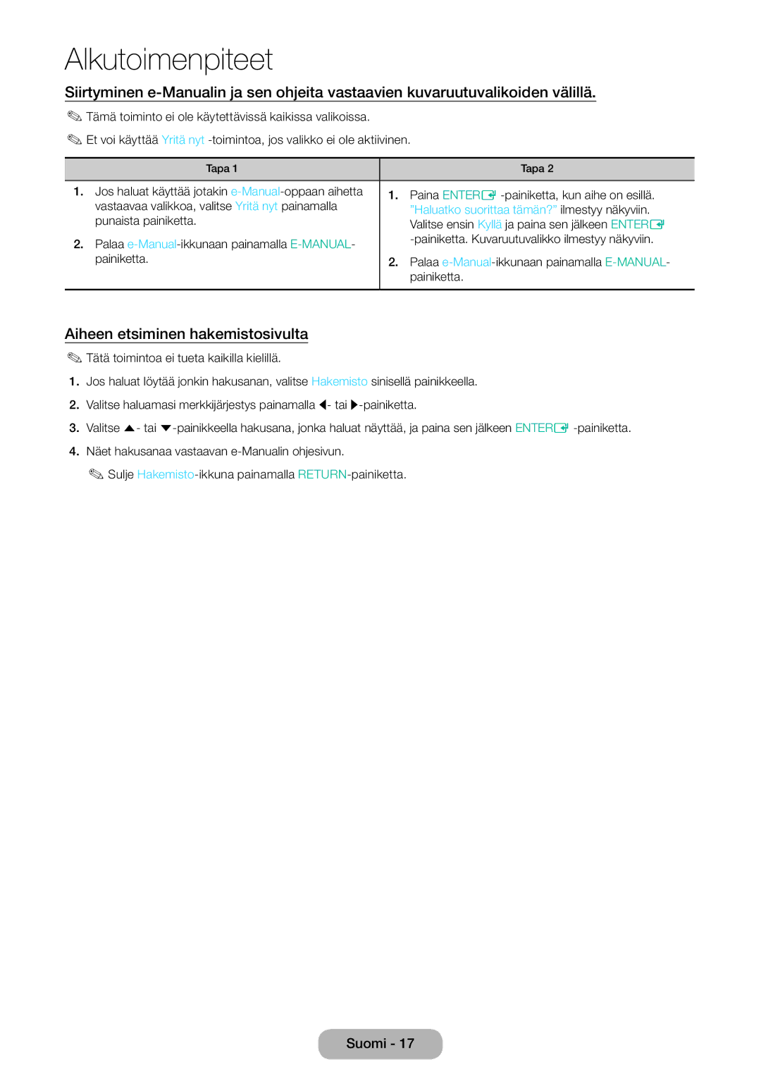 Samsung LT28E310EXQ/XE, LT24E310EXQ/XE manual Aiheen etsiminen hakemistosivulta, Haluatko suorittaa tämän? ilmestyy näkyviin 