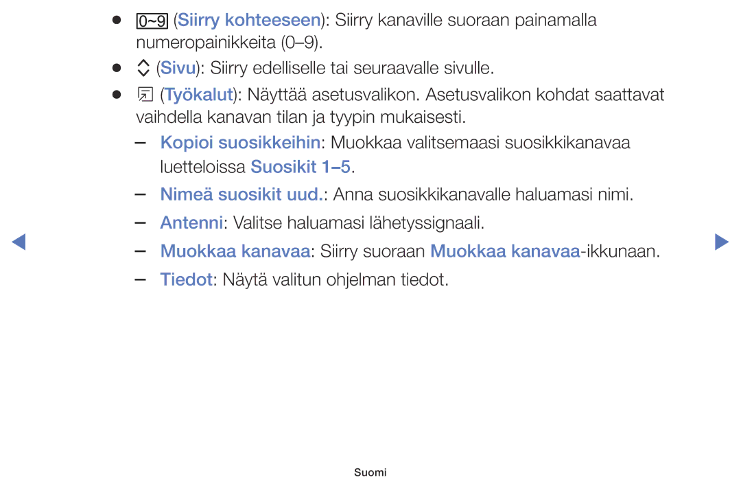 Samsung LT24E310EX/XE, LT24E310EXQ/XE, LT32E310EXQ/XE, LT28E310EX/XE Muokkaa kanavaa Siirry suoraan Muokkaa kanavaa-ikkunaan 