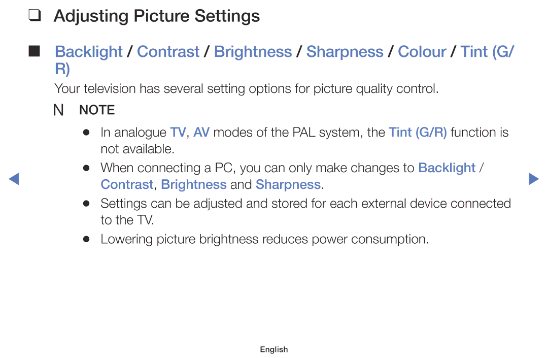 Samsung LT24E310MA/CH manual Adjusting Picture Settings, Contrast, Brightness and Sharpness 