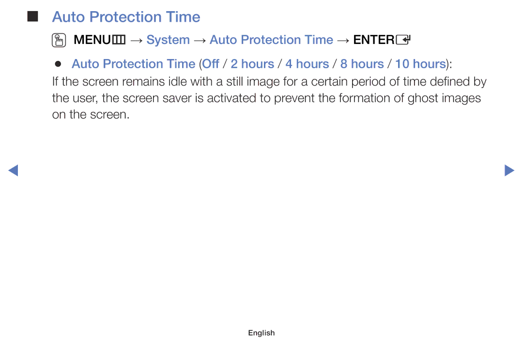 Samsung LT24E310MA/CH manual Auto Protection Time 