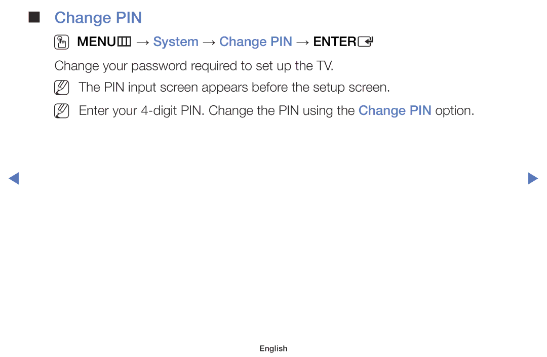 Samsung LT24E310MA/CH manual Change PIN 