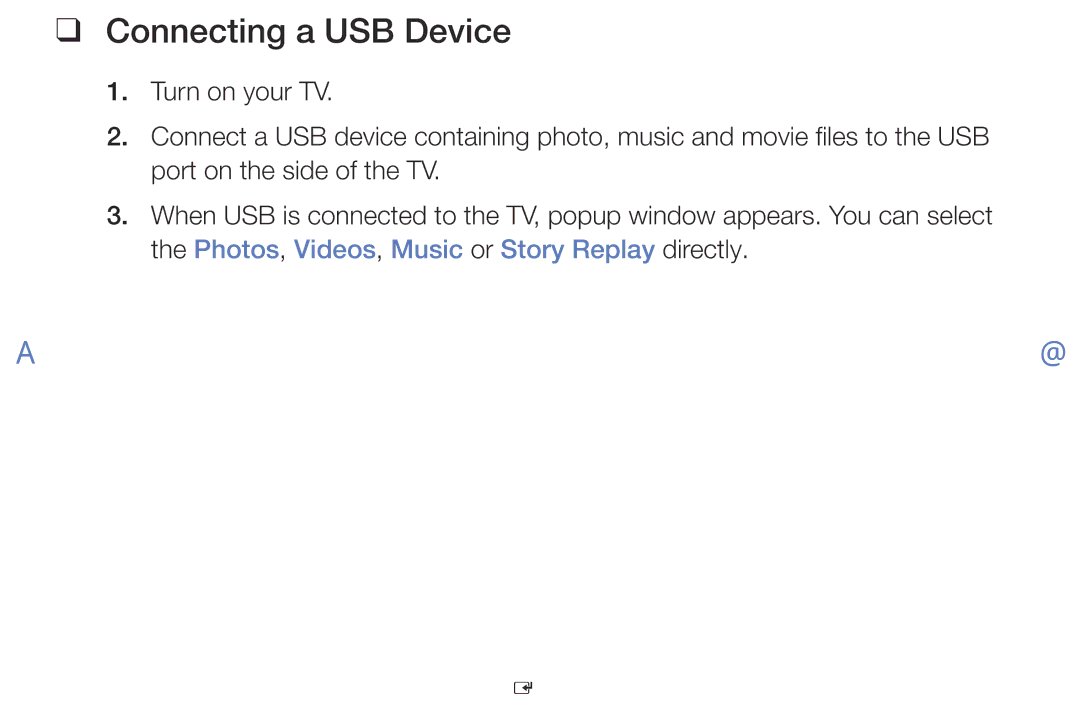 Samsung LT24E310MA/CH manual Connecting a USB Device 