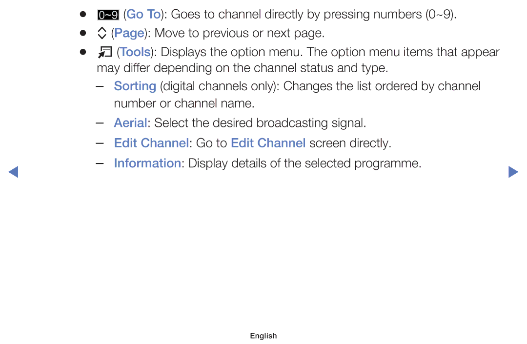 Samsung LT24E310MWT/KZ manual Edit Channel Go to Edit Channel screen directly 