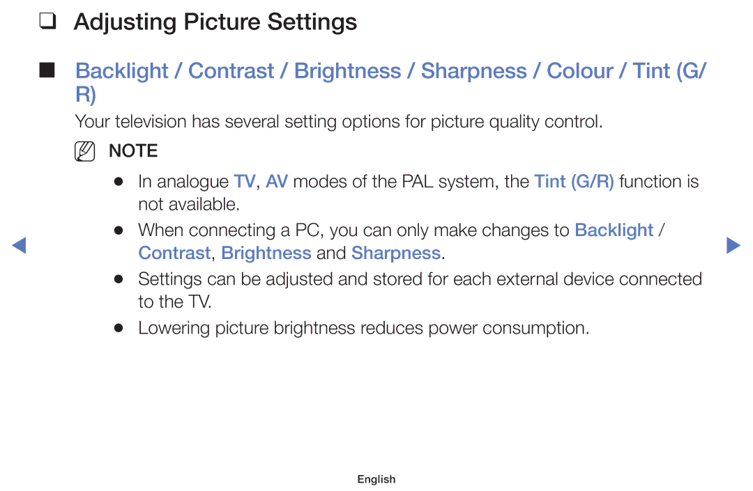 Samsung LT24E310MWT/KZ manual Adjusting Picture Settings, Contrast, Brightness and Sharpness 