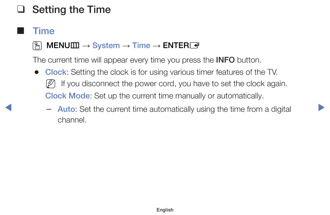 Samsung LT24E310MWT/KZ manual Setting the Time 