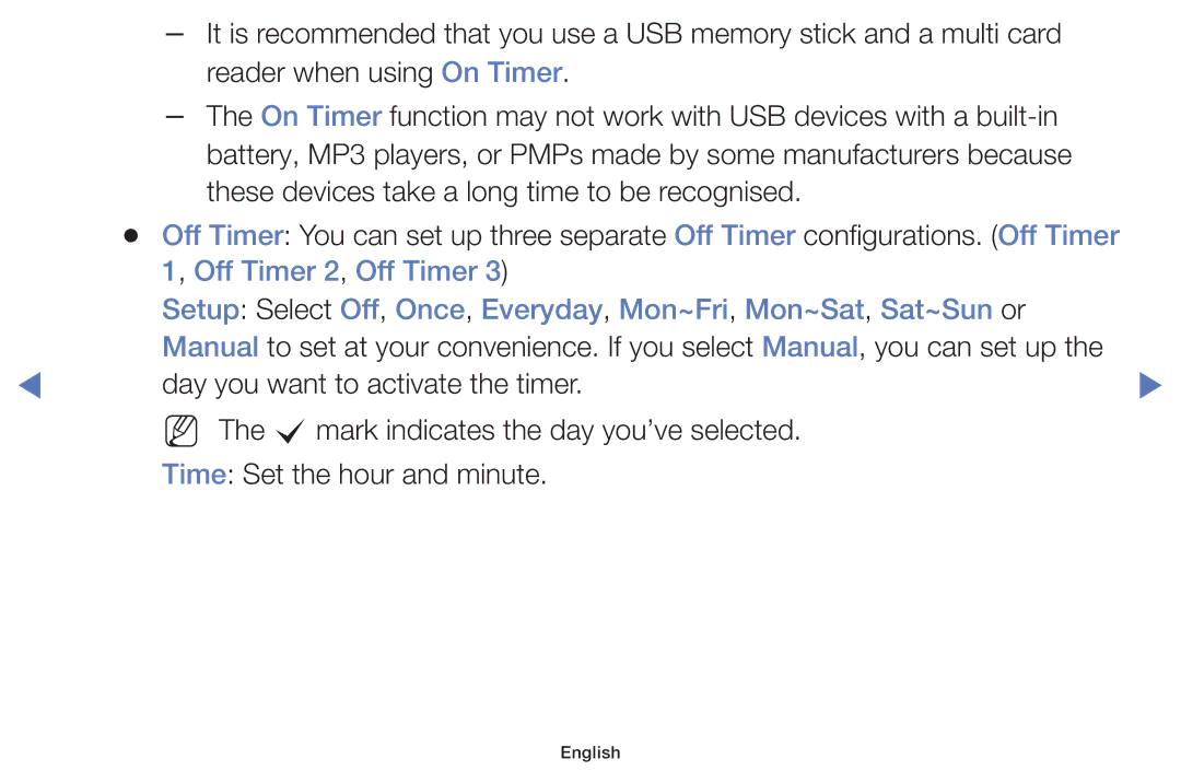 Samsung LT24E310MWT/KZ manual Day you want to activate the timer 