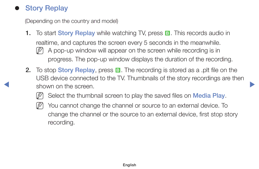 Samsung LT24E310MWT/KZ manual Story Replay 