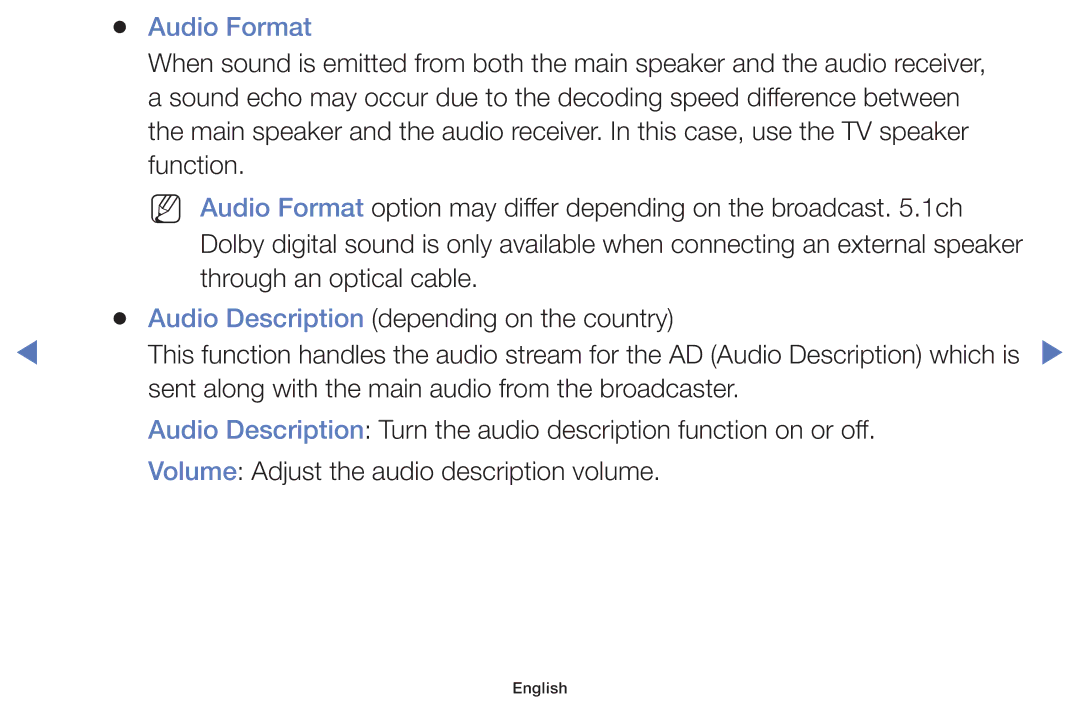 Samsung LT24E310MW/ZR manual Audio Format 