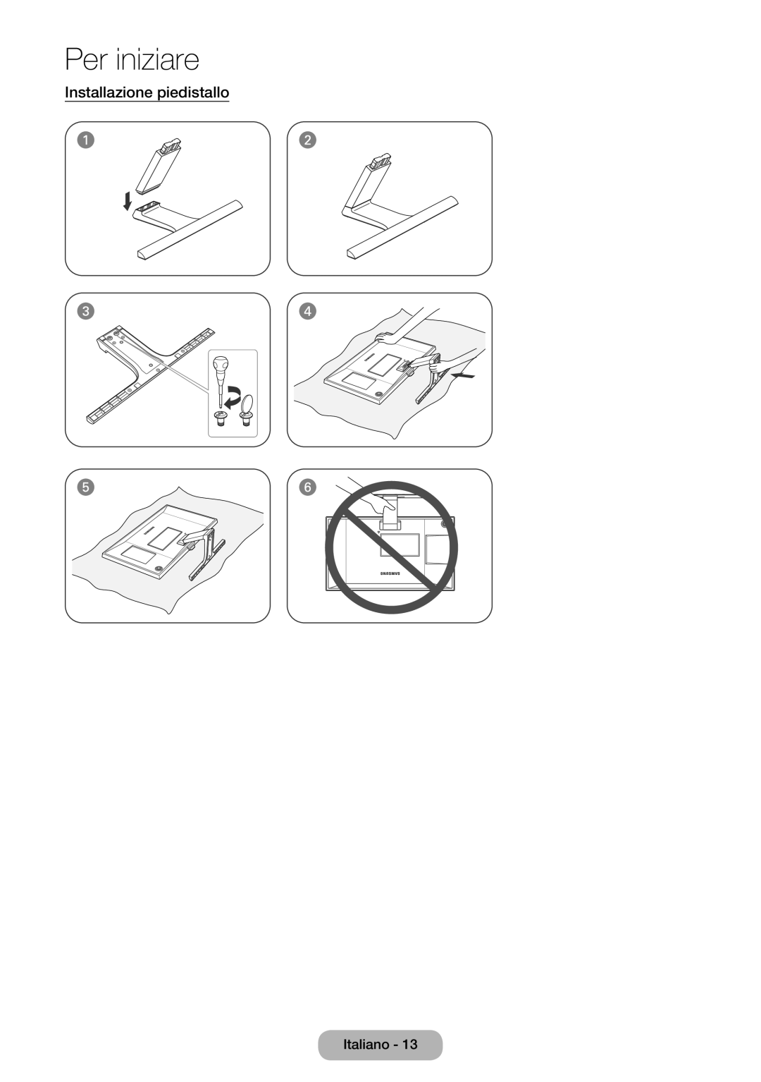 Samsung LT22E390EX/EN, LT24E390EW/EN, LT24E390EX/EN manual Installazione piedistallo 