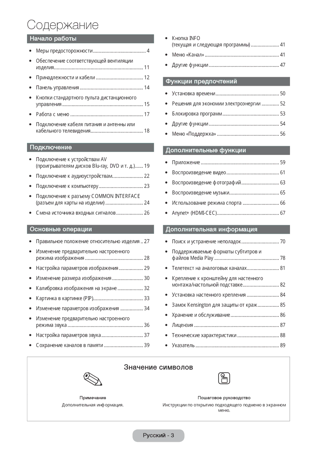 Samsung LT24E390EX/RU manual Значение символов 