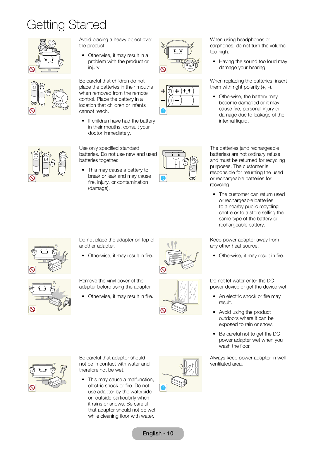 Samsung LT24E390EX/RU manual An electric shock or fire may result 