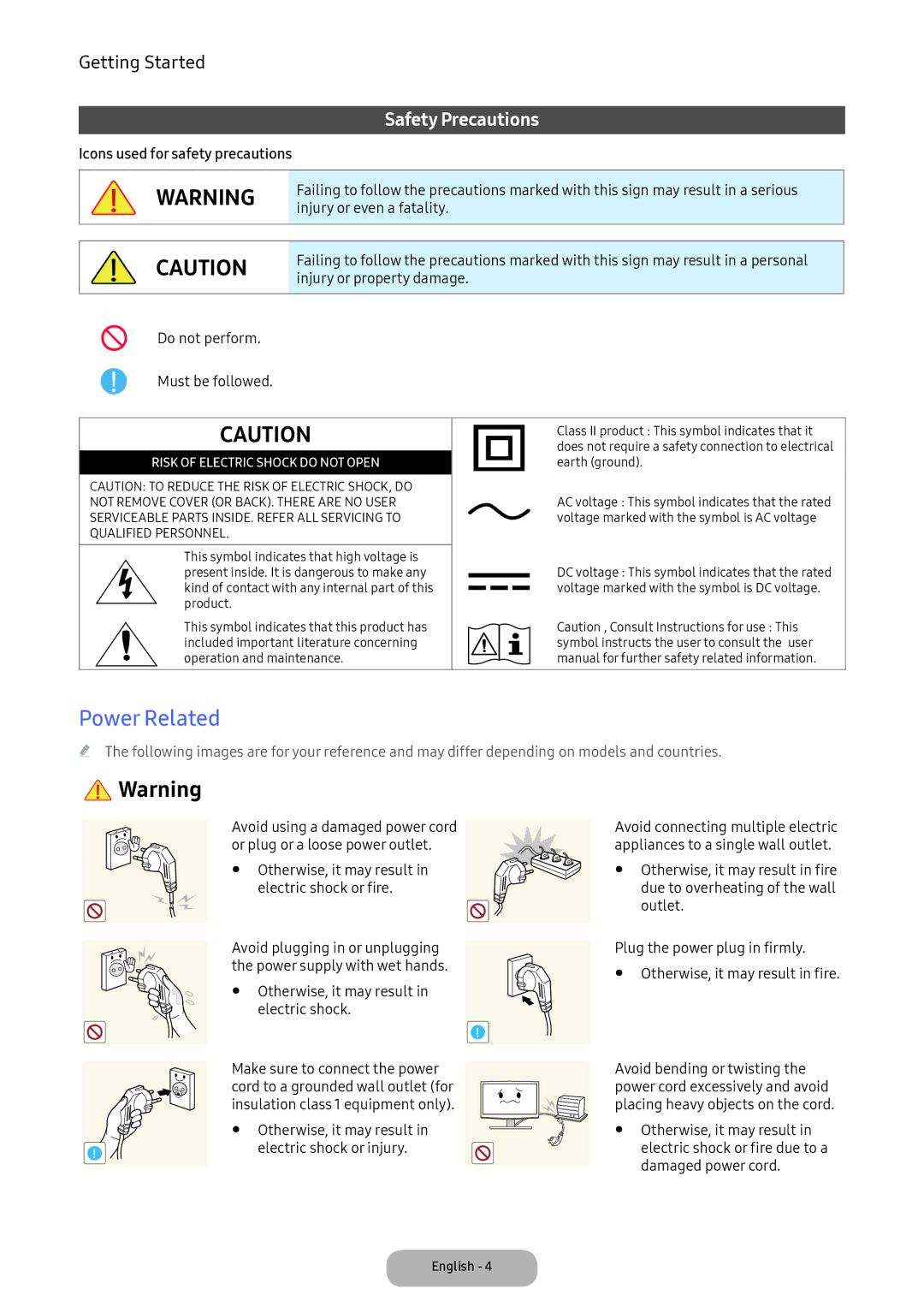 Samsung LT24E390EX/XE manual Power Related 