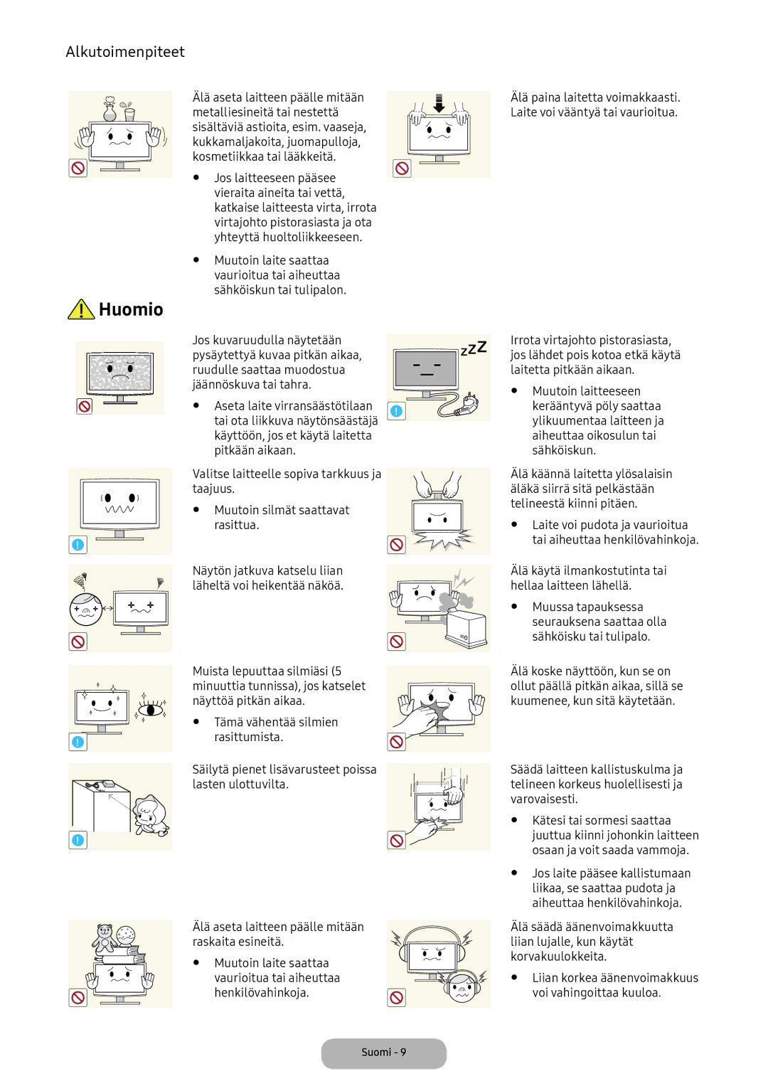 Samsung LT24E390EX/XE manual Huomio 