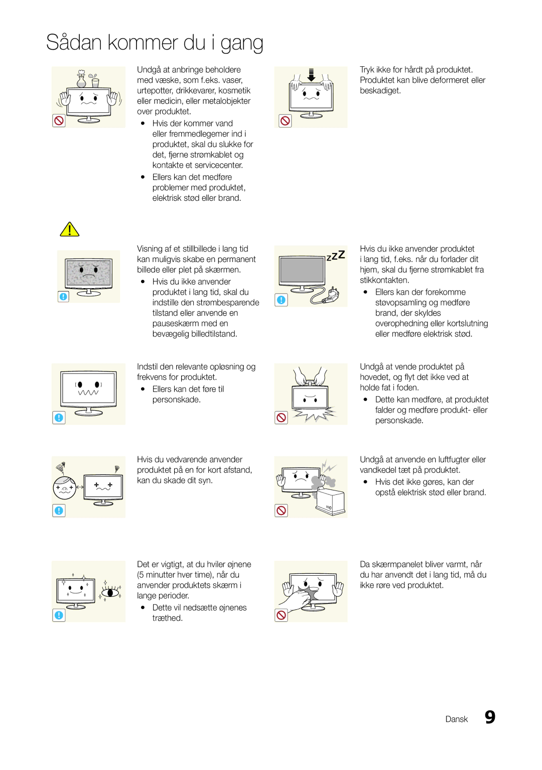 Samsung LT22A300EW/XE, LT27A300EW/XE manual Indstil den relevante opløsning og frekvens for produktet 