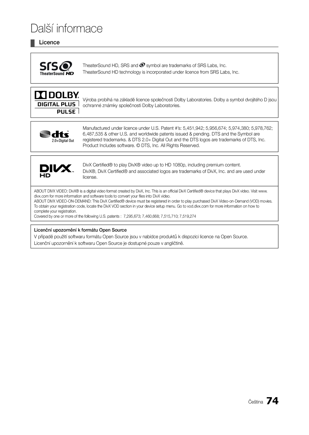 Samsung LT23A750EX/CI, LT27A750EXL/EN, LT27A950EXL/EN, LT27B750EWV/EN, LT27A750EX/EN, LT23A750EX/EN, LT27A950EX/EN manual Licence 