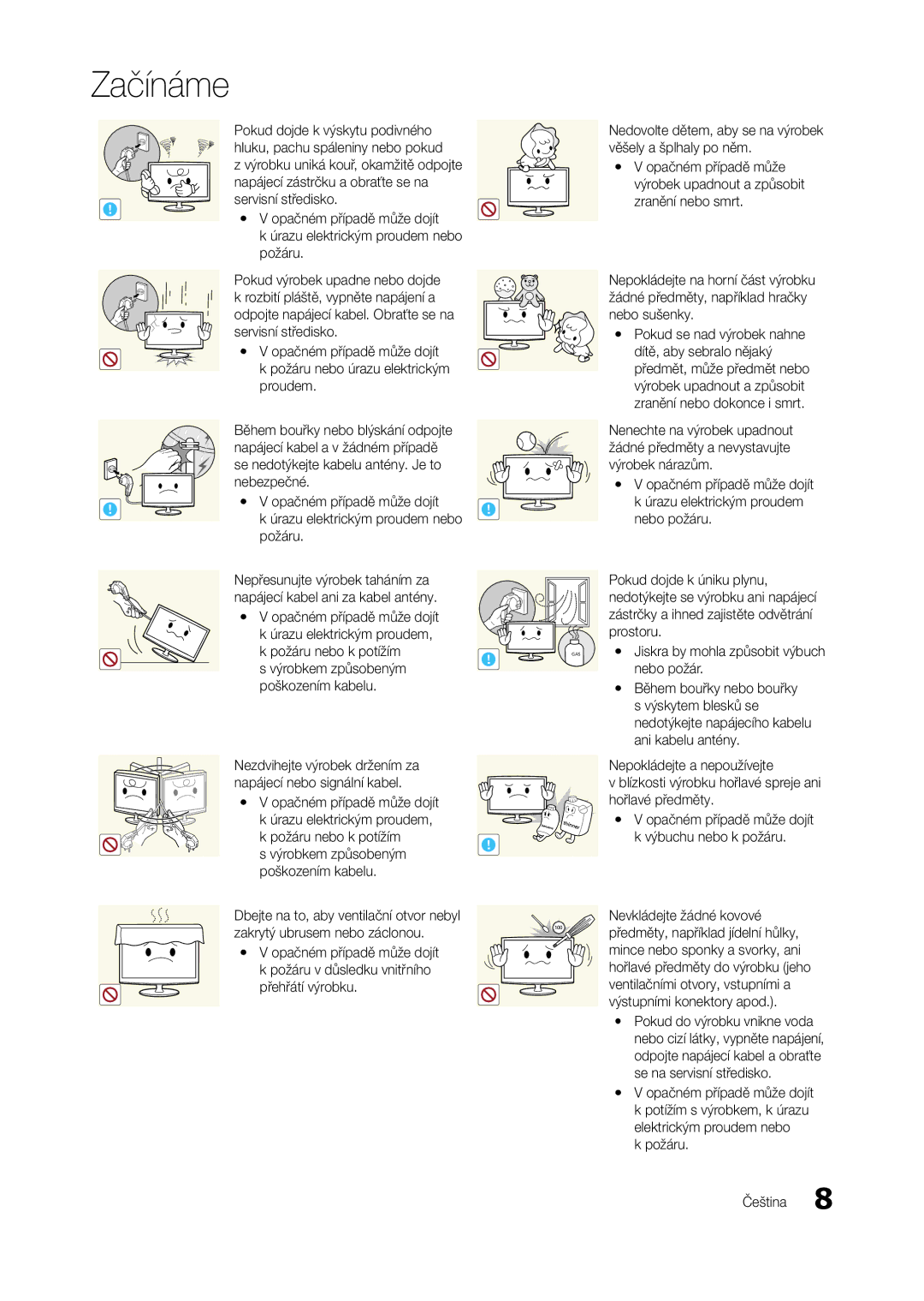 Samsung LT27A750EXL/EN Pokud dojde k výskytu podivného, Hluku, pachu spáleniny nebo pokud, Servisní středisko, Nebezpečné 