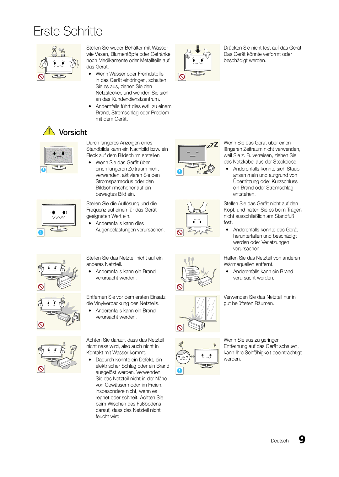 Samsung LT27A950EX/CI manual Durch längeres Anzeigen eines, Fleck auf dem Bildschirm erstellen, Wenn Sie das Gerät über 