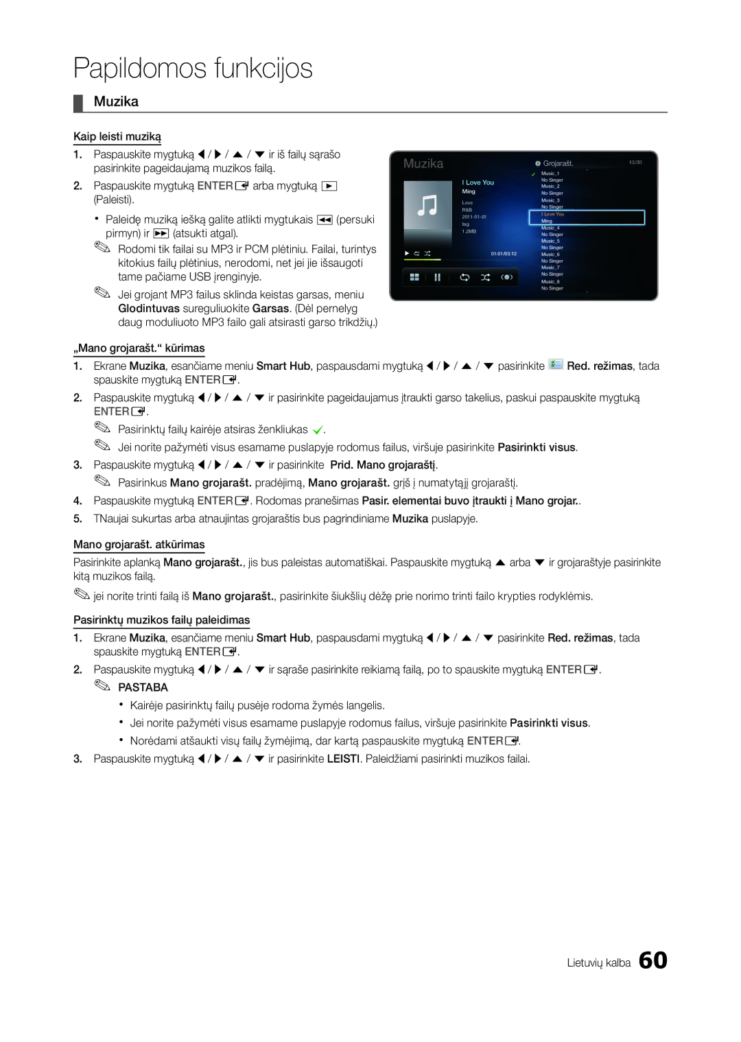 Samsung LT27A950EXL/EN, LT27A750EX/EN, LT27A950EX/EN, LT27B750EW/EN Jei grojant MP3 failus sklinda keistas garsas, meniu 