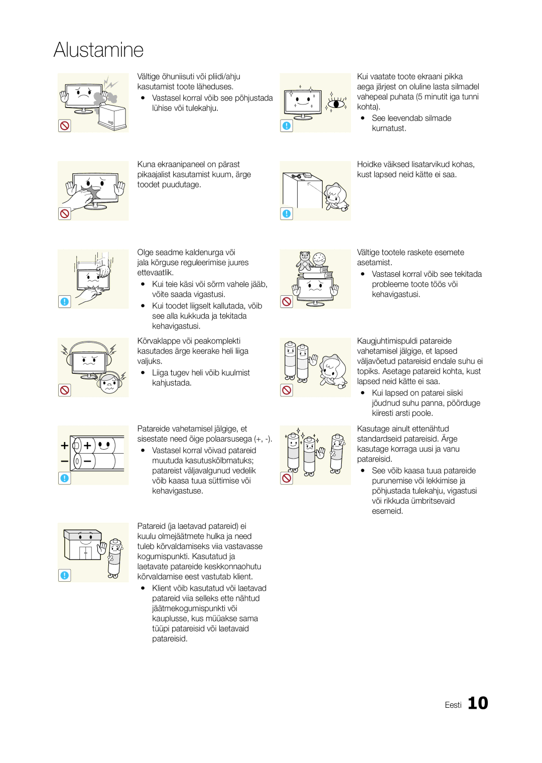 Samsung LT27A950EX/EN manual See alla kukkuda ja tekitada, Muutuda kasutuskõlbmatuks, Patareist väljavalgunud vedelik 