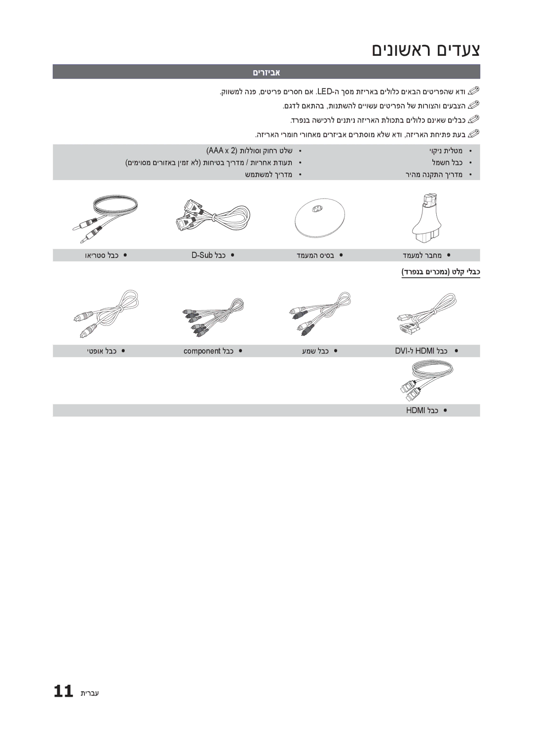 Samsung LT23B350MA/CH, LT27B300MA/CH manual םירזיבא 