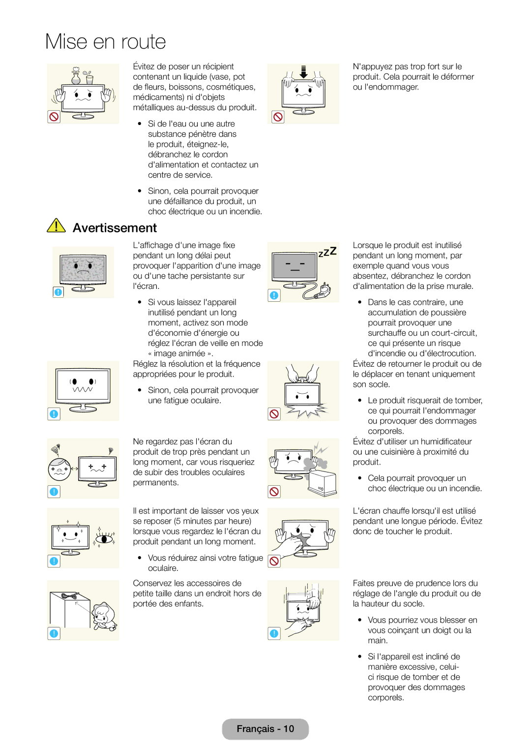 Samsung LT27B550EW/EN manual Vous réduirez ainsi votre fatigue, Oculaire, Conservez les accessoires de, Portée des enfants 