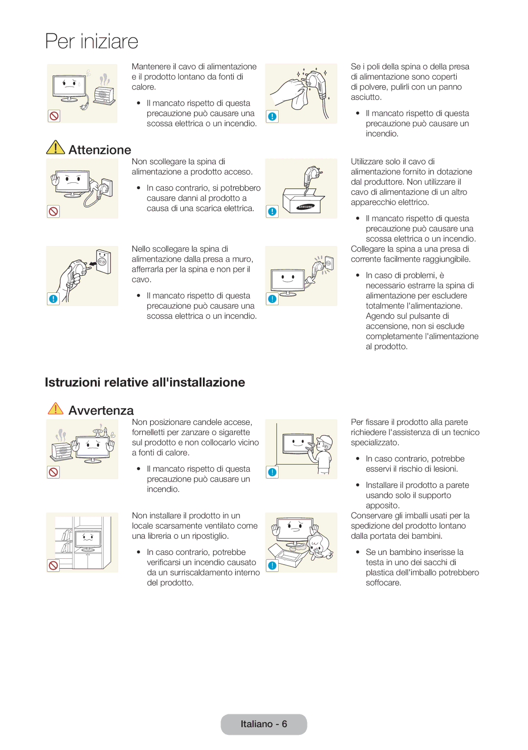 Samsung LT27B550EW/EN, LT23B550EW/EN manual Istruzioni relative allinstallazione 