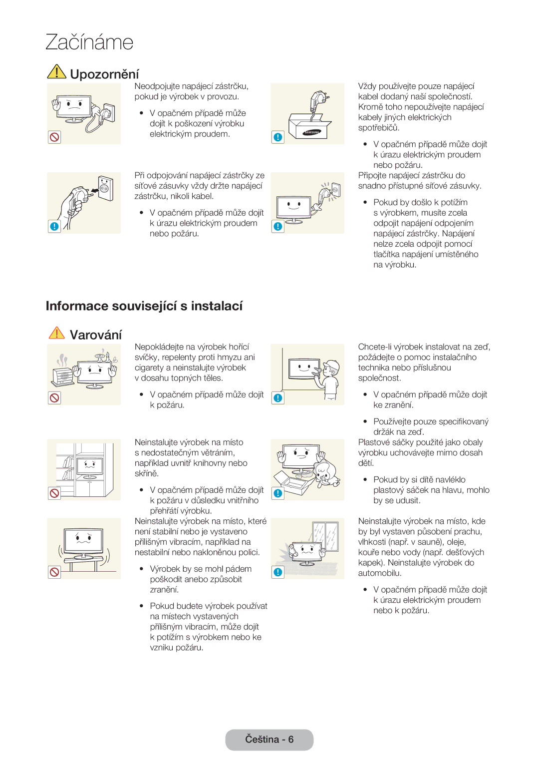 Samsung LT27B550EW/EN manual Informace související s instalací 