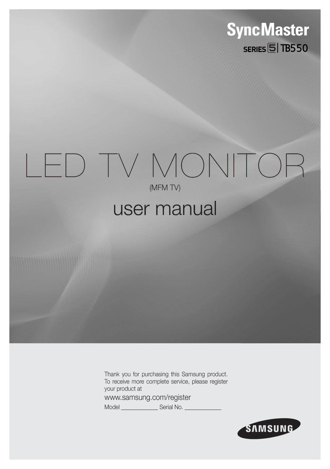 Samsung LT27B551EWV/EN, LT27B550EWV/EN, LT27B550EW/EN, LT23B550EW/EN, LT23B550EX/XE, LT27B550EX/XE manual LED TV Monitor 