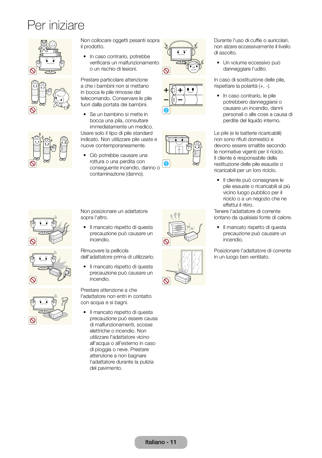 Samsung LT27B750EX/EN, LT27B750EW/EN manual Non collocare oggetti pesanti sopra il prodotto 