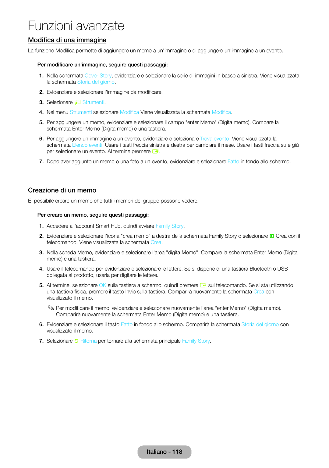 Samsung LT27B750EW/EN, LT27B750EX/EN manual Modifica di una immagine, Creazione di un memo 