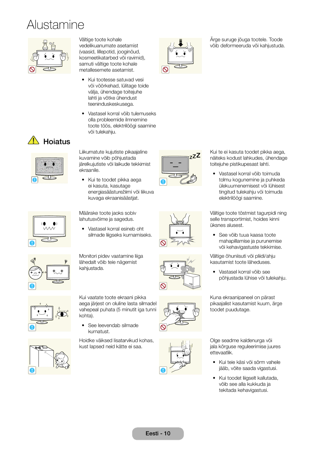 Samsung LT27B750EW/EN manual Kui teie käsi või sõrm vahele jääb, võite saada vigastusi 