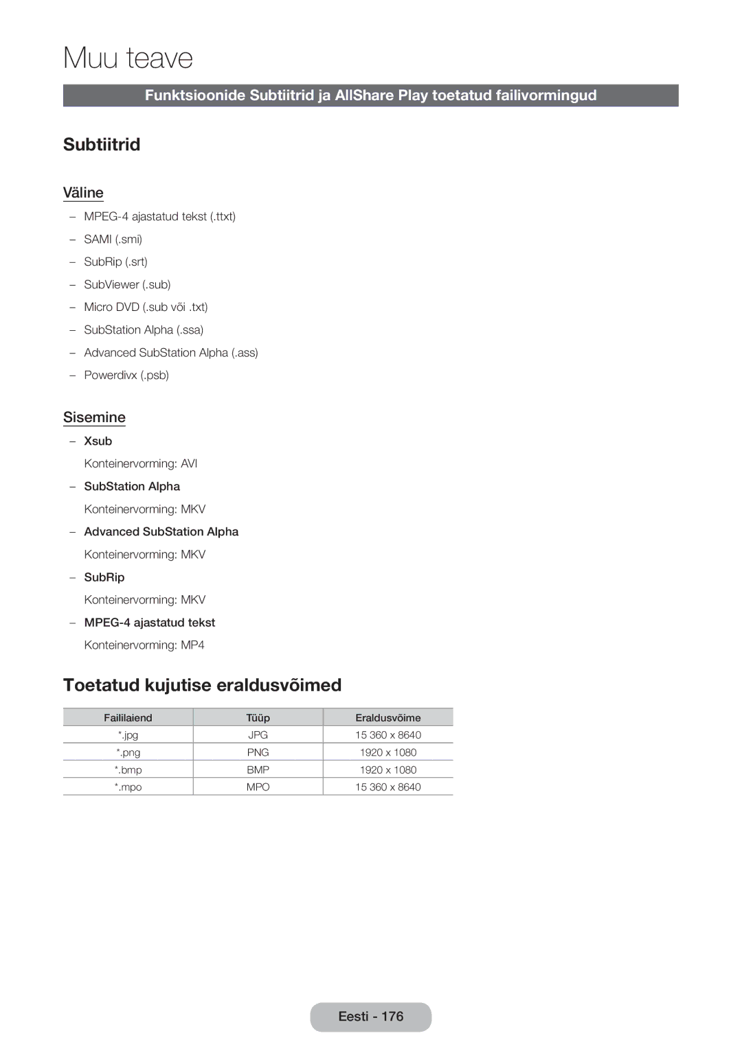 Samsung LT27B750EW/EN manual Väline, Sisemine 