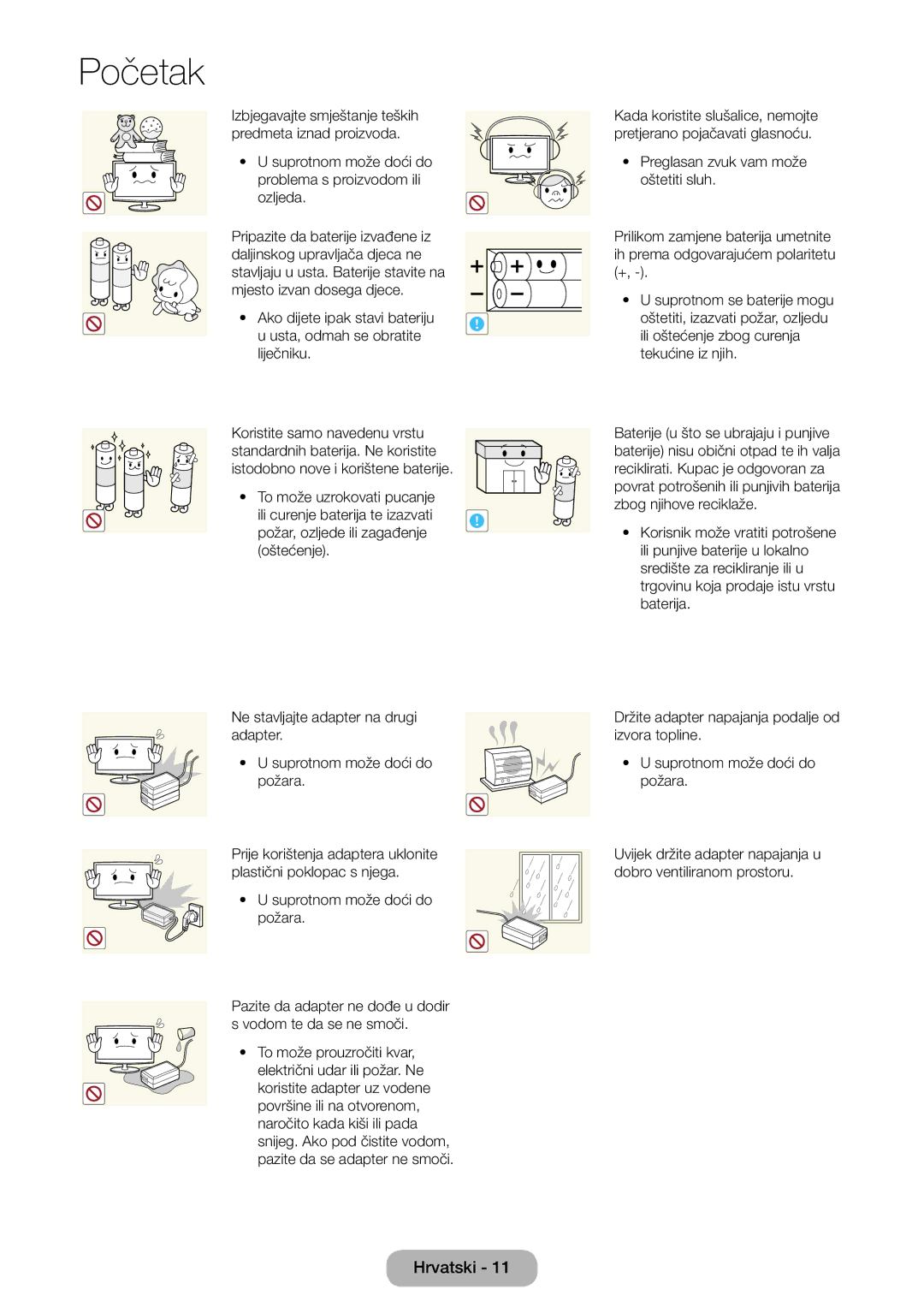 Samsung LT27B750EW/EN manual Izbjegavajte smještanje teških predmeta iznad proizvoda 