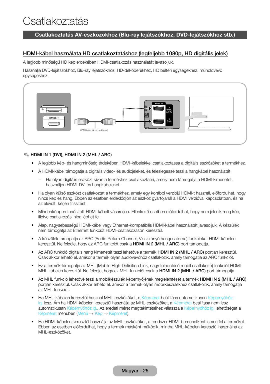 Samsung LT24B750EW/EN, LT27B750EWV/EN, LT27B750EW/EN, LT24B750EX/XE, LT27B750EX/XE, LT24B750EX/EN manual Csatlakoztatás 