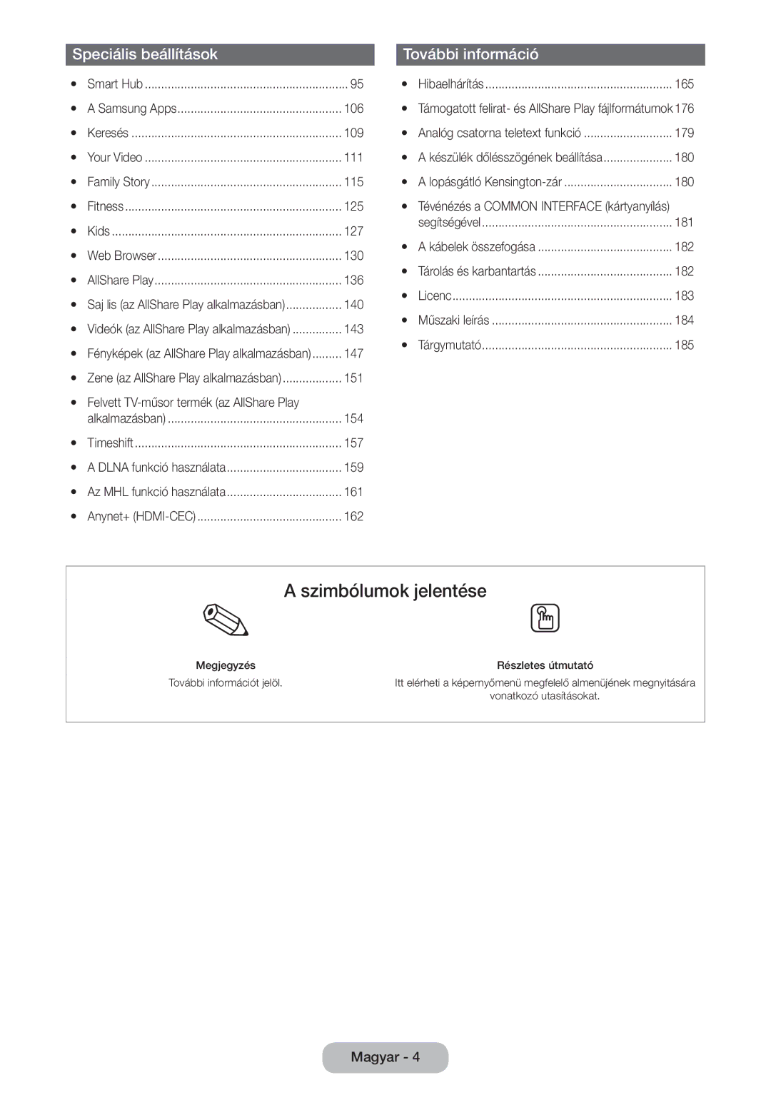 Samsung LT27B750EX/XE, LT27B750EWV/EN Yy Felvett TV-műsor termék az AllShare Play, 165, 179, 180, 181, 182, 183, 184, 185 