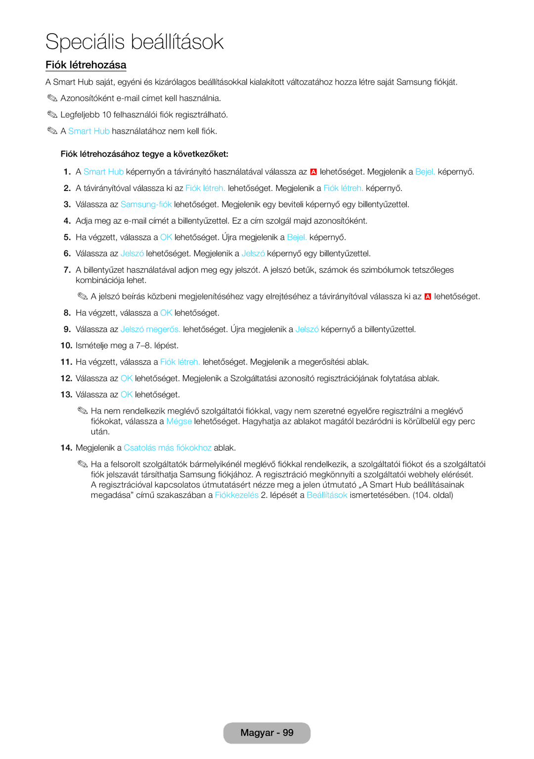 Samsung LT24B750EX/XE, LT27B750EWV/EN, LT24B750EW/EN manual Fiók létrehozása, Megjelenik a Csatolás más fiókokhoz ablak 