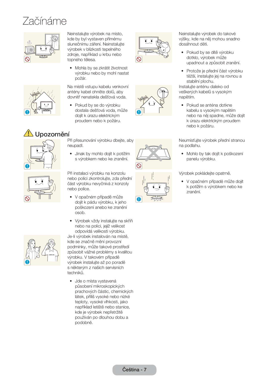 Samsung LT24B750EW/EN, LT27B750EWV/EN, LT27B750EW/EN manual Je-li výrobek instalován na místě 