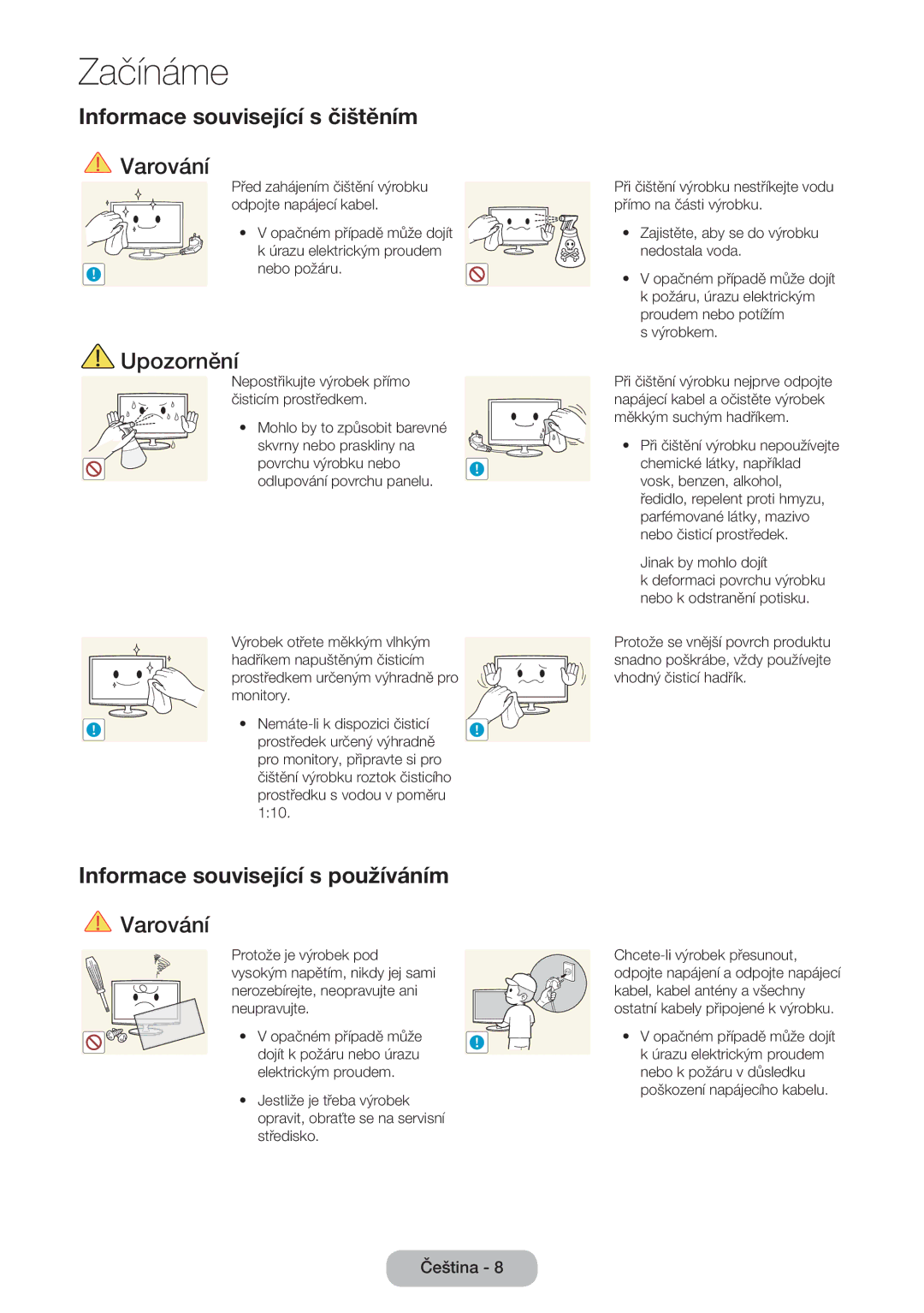 Samsung LT27B750EW/EN, LT27B750EWV/EN, LT24B750EW/EN manual Informace související s čištěním 