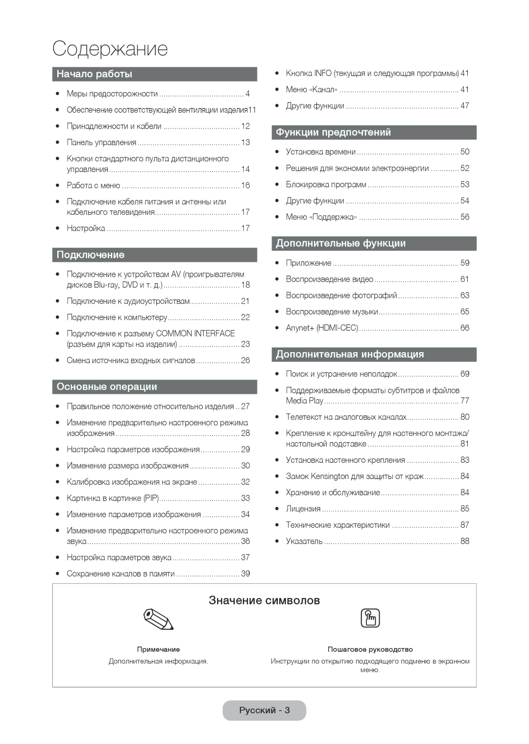 Samsung LT23C370EX/CI, LT27C350EW/EN, LT19C350EXQ/RU, LT27C370EX/CI, LT22C350EX/CI, LT24C370EX/CI manual Значение символов 