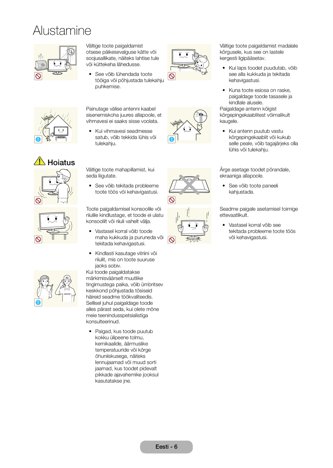 Samsung LT27C350EW/EN manual Keskkond põhjustada tõsiseid 