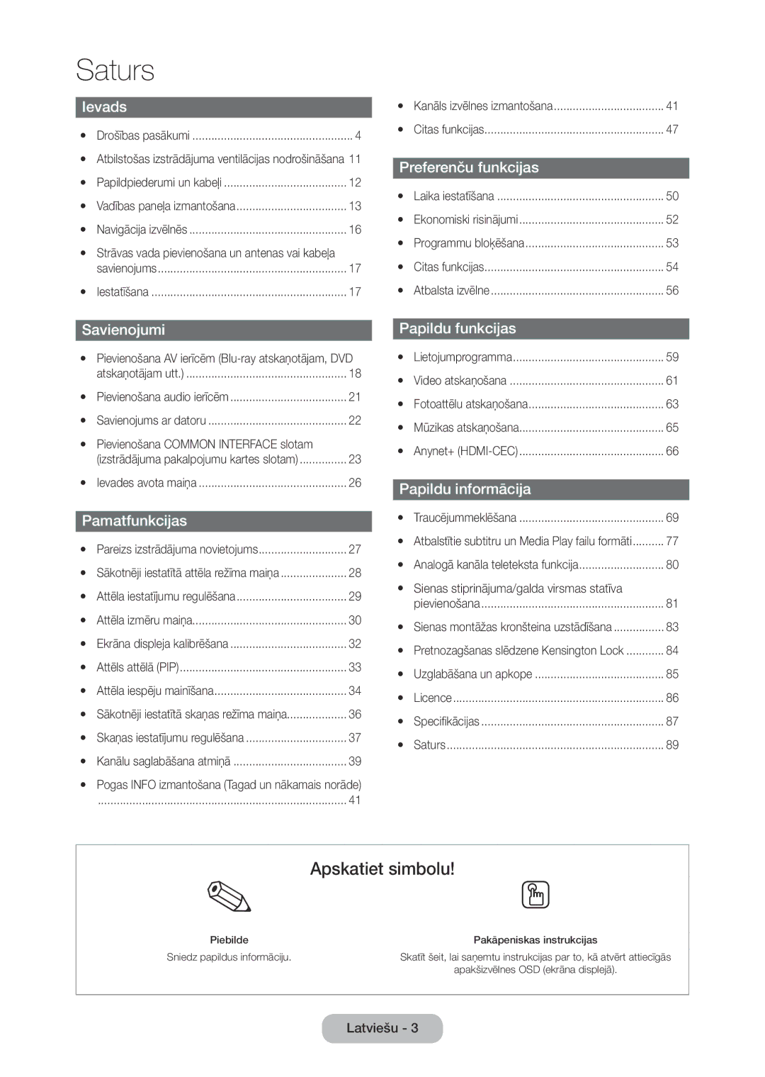 Samsung LT27C350EW/EN manual Pievienošana Common Interface slotam, Sienas stiprinājuma/galda virsmas statīva 