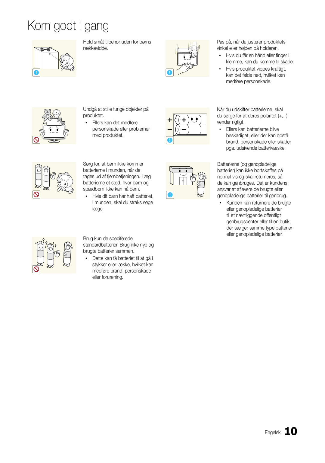 Samsung LT24C300EW/XE, LT27C370EW/XE, LT22C300EW/XE manual Kom godt i gang 