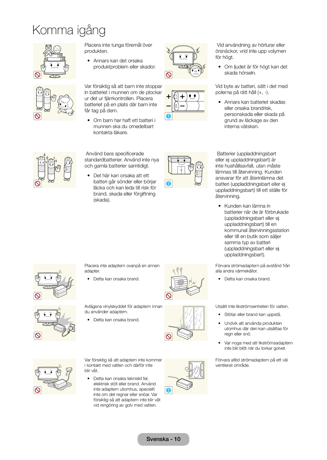 Samsung LT24C350EW/XE, LT27C370EW/XE, LT27C350EW/XE, LT23C350EW/XE manual Komma igång 