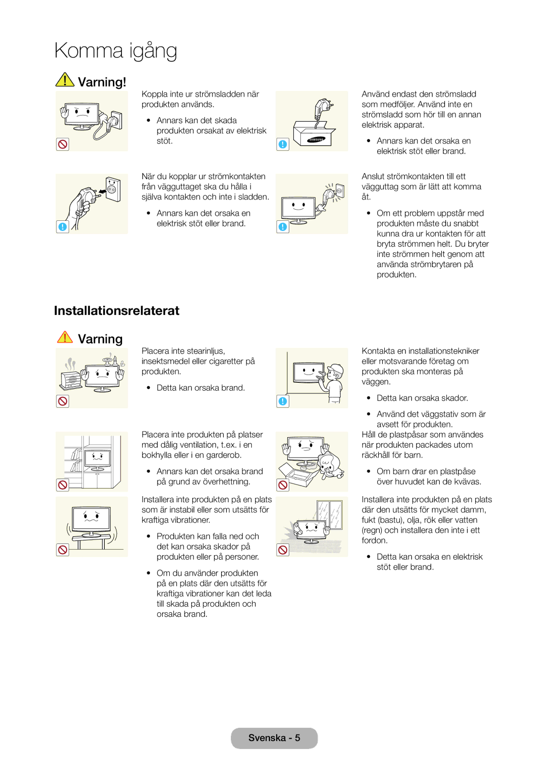 Samsung LT27C350EW/XE, LT27C370EW/XE, LT24C350EW/XE, LT23C350EW/XE manual Installationsrelaterat 