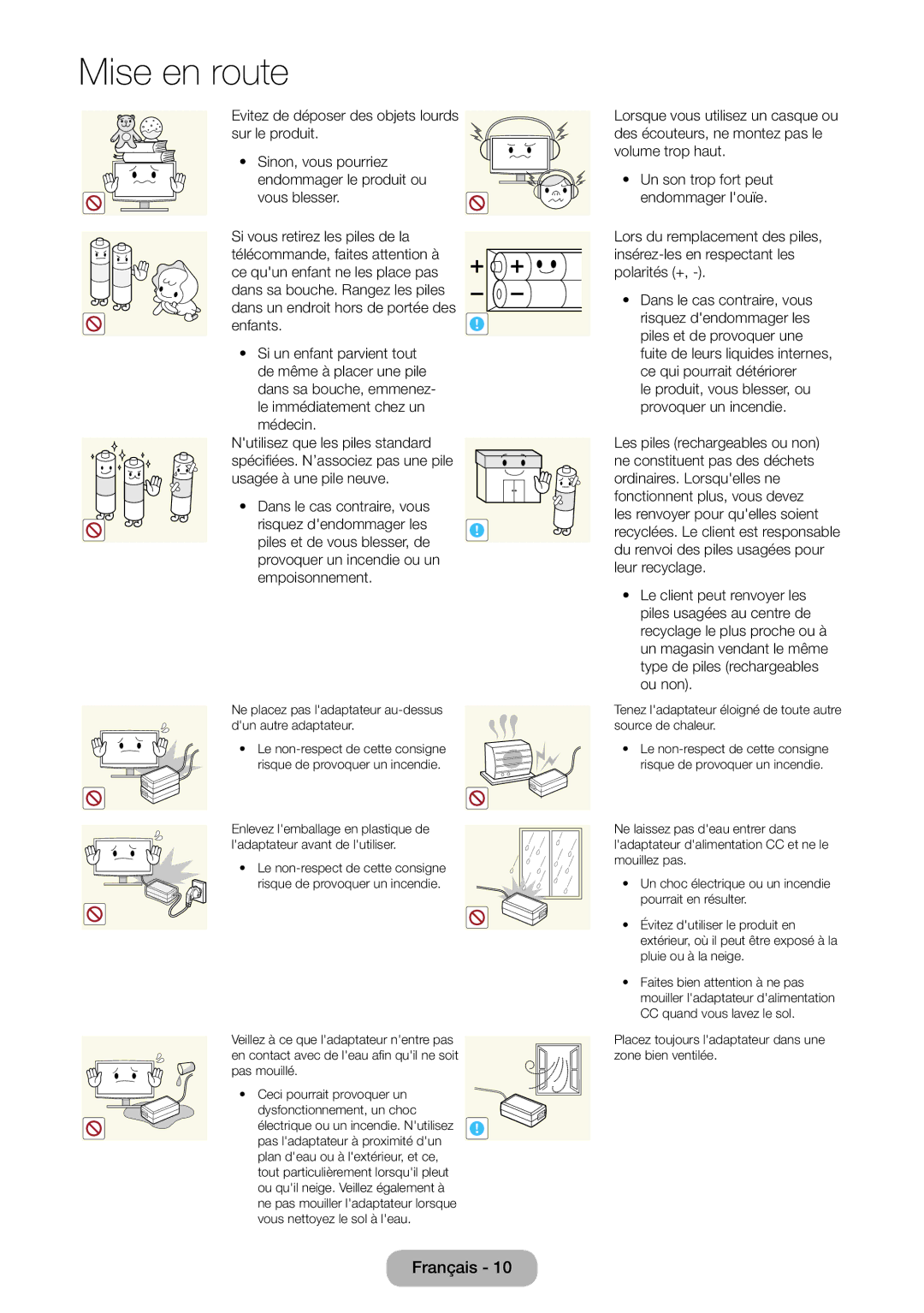 Samsung LT22D390EW/EN, LT27D390EW/EN, LT24D391EW/EN, LT24D590EW/EN, LT22D390EWB/EN, LT24D390EW/EN, LT27D590EW/EN Mise en route 