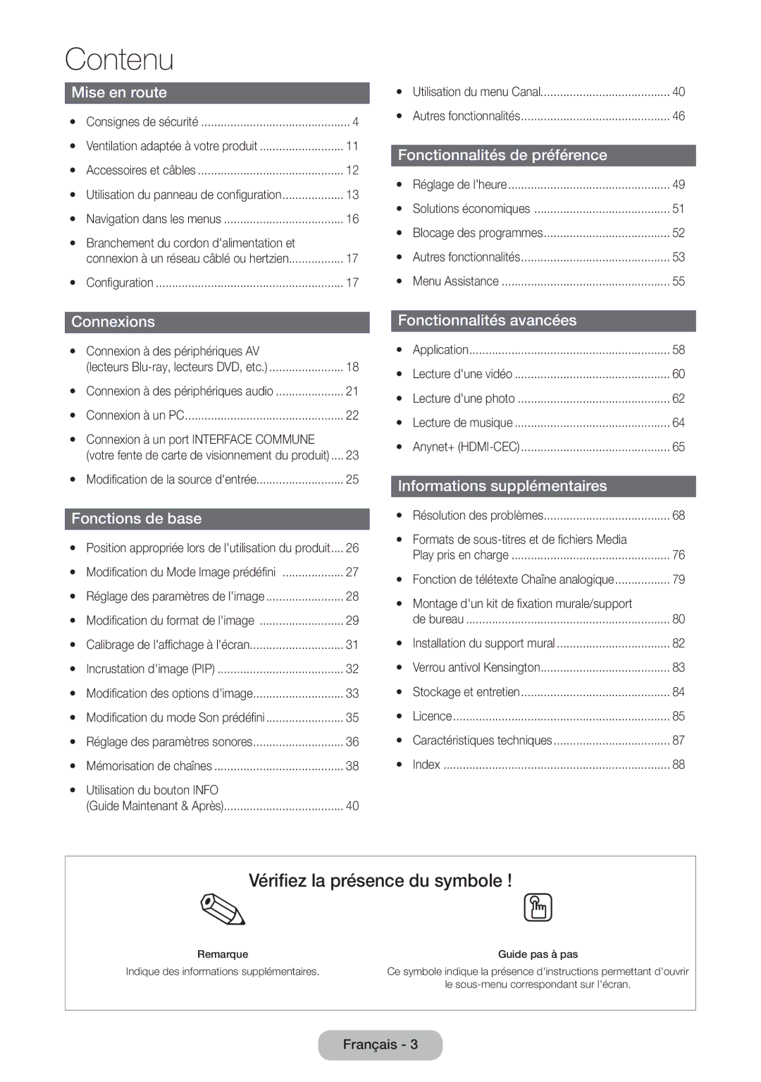 Samsung LT22D390EW/EN, LT27D390EW/EN manual Branchement du cordon dalimentation et, Yy Connexion à des périphériques AV 