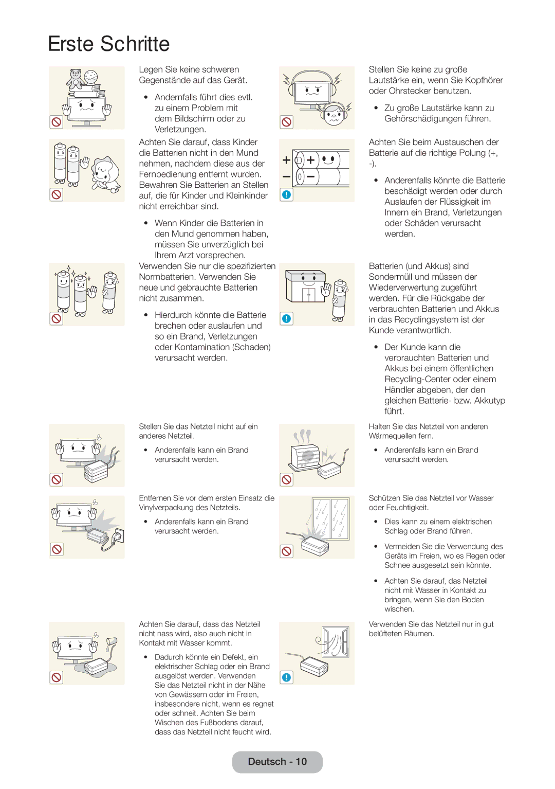 Samsung LT24D390EW/EN, LT27D390EW/EN, LT24D391EW/EN, LT24D590EW/EN, LT22D390EW/EN, LT27D590EW/EN manual Erste Schritte 